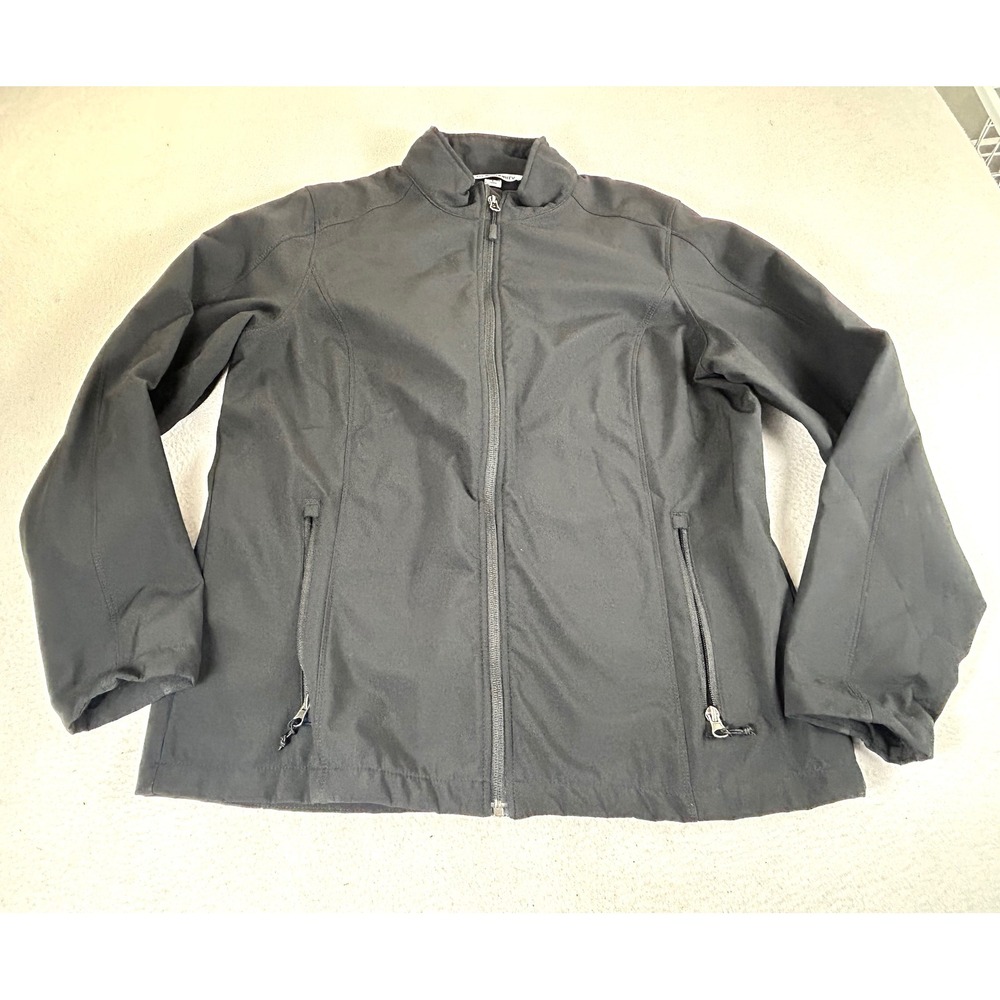 Port Authority Softshell Jacket Women Large Black Full Zip Outdoor L317